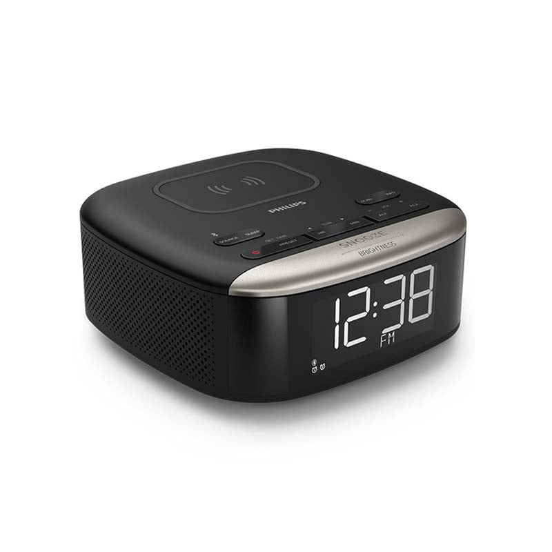 Philips TAR7606 Clock Radio With Qi Charging Pad - Black