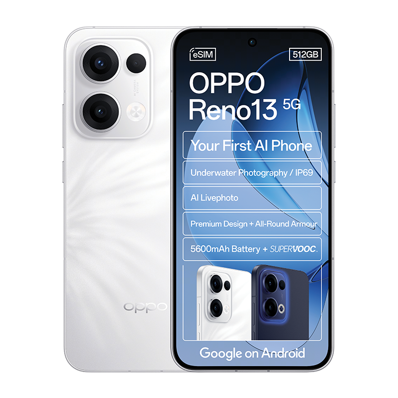 Oppo Reno 13 5G Dual Sim 512GB - White - White