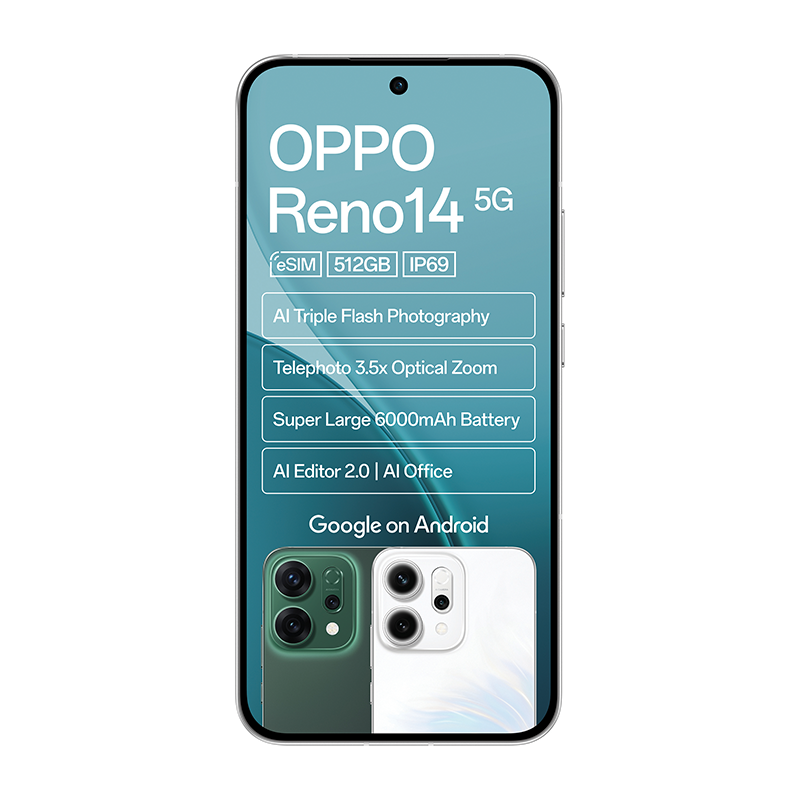 Oppo Reno14 5G Dual Sim 512GB - White - White