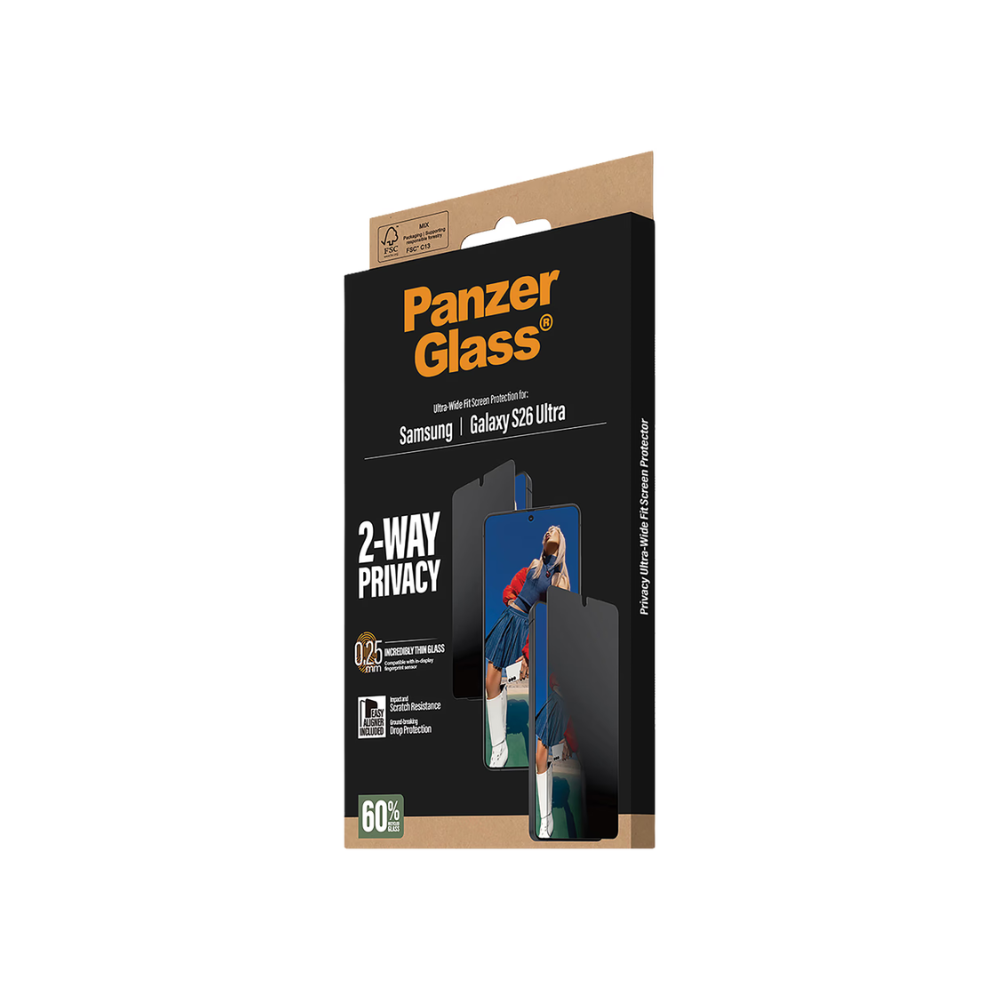 PanzerGlass 2-Way Privacy Screen Protector w. EasyAligner Samsung Galaxy S26 Ultra - Clear