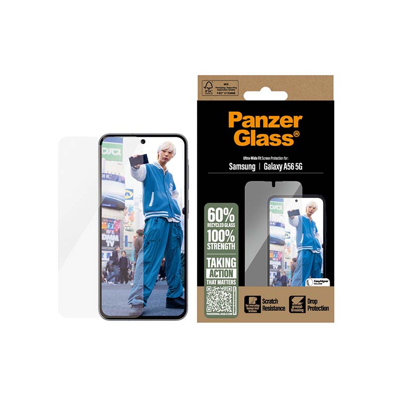 PanzerGlass Samsung Galaxy A56 Screen Protector Ultra Wide Fit With EasyAligner - Clear - Clear