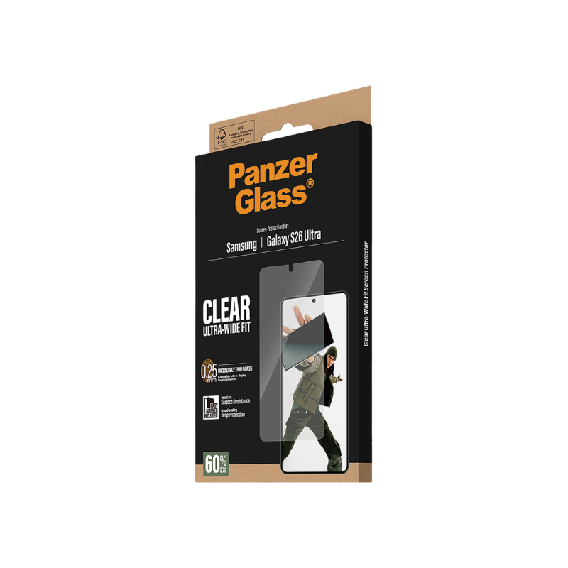 PanzerGlass Ultra-Wide Fit Screen Protector w. EasyAligner Samsung Galaxy S26 Ultra - Clear