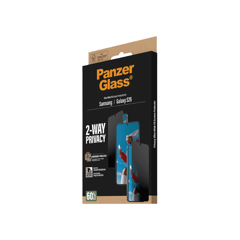 PanzerGlass 2-Way Privacy Screen Protector w EasyAligner Samsung Galaxy S26 - Clear
