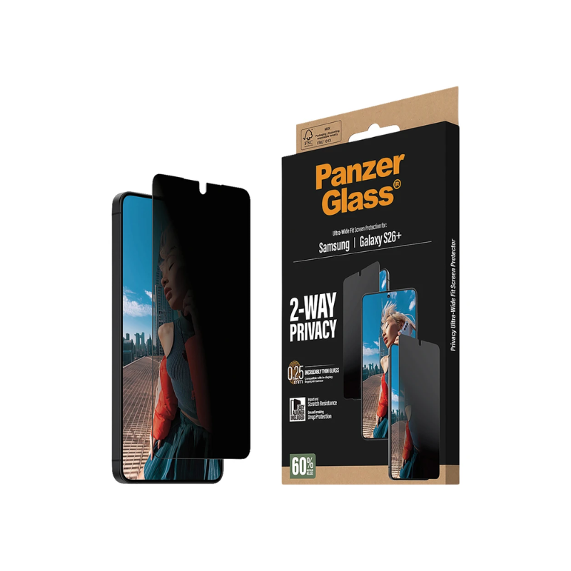 PanzerGlass 2-Way Privacy Screen Protector w. EasyAligner Samsung Galaxy S26 Plus