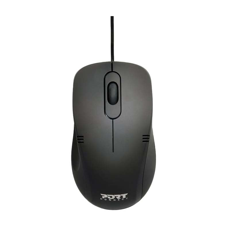 Port Connect Optical USB Mouse - Black - Black