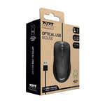 Port Connect Optical USB Mouse - Black - Black