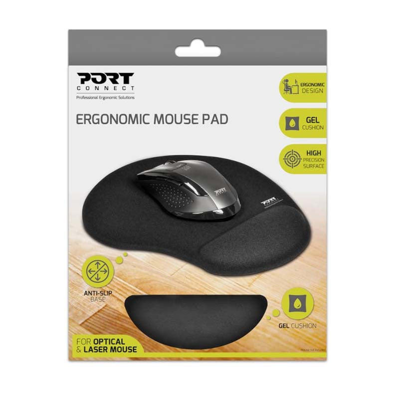 Port Ergonomic Gel Mouse Pad - Black - Black