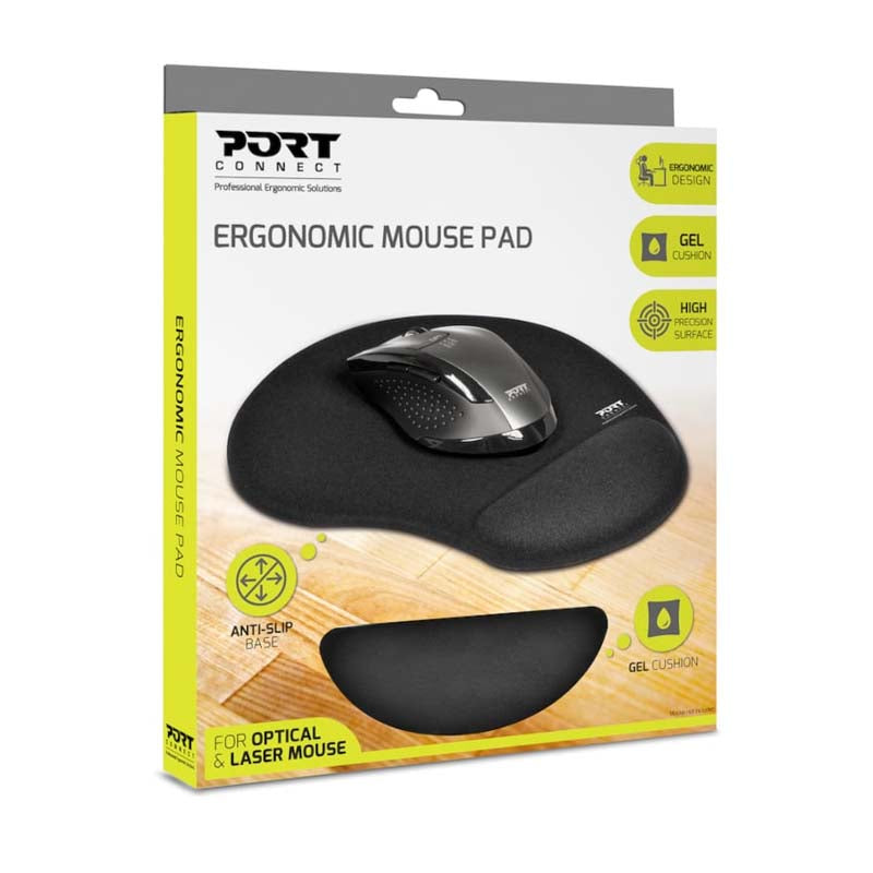 Port Ergonomic Gel Mouse Pad - Black - Black