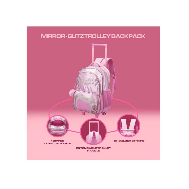 Quest Mirror-Glitz Trolley Backpack - Pink