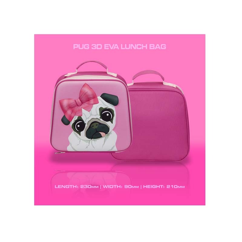 Quest Pug 3D EVA Lunch Bag - Pink