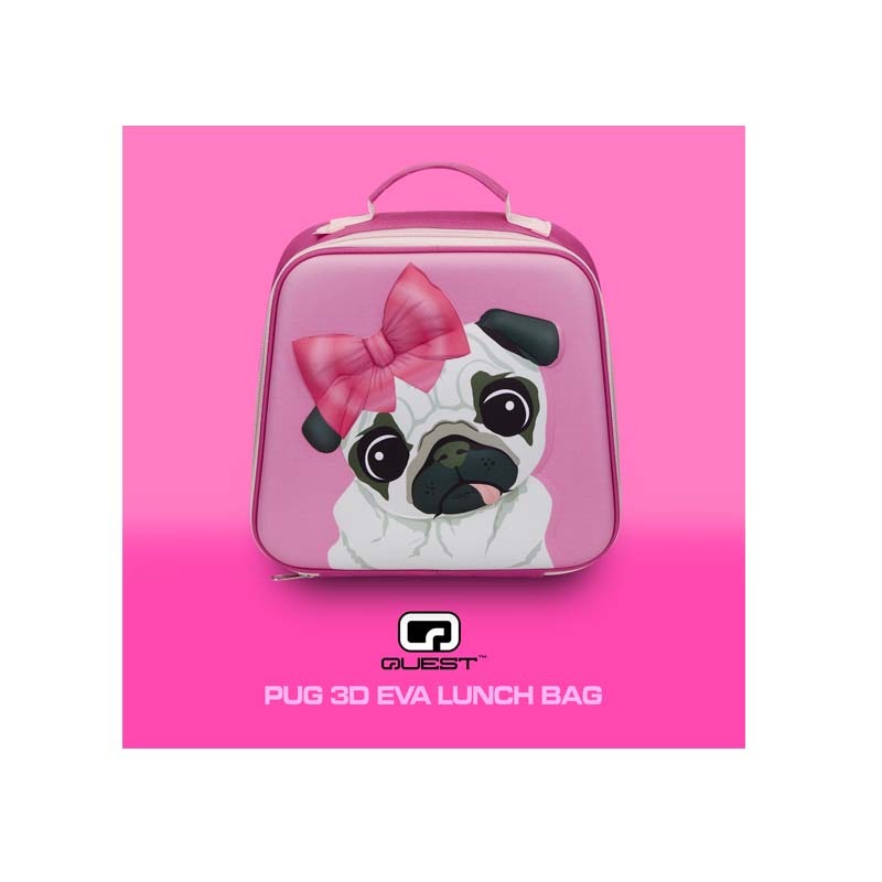 Quest Pug 3D EVA Lunch Bag - Pink