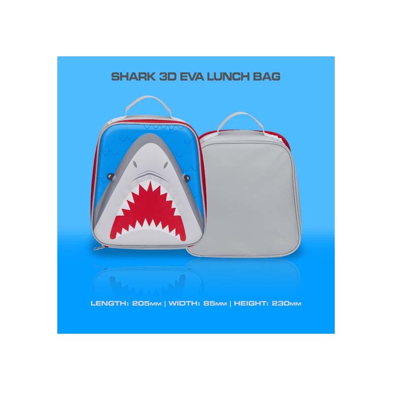 Quest Shark 3D EVA Lunch Bag - Grey