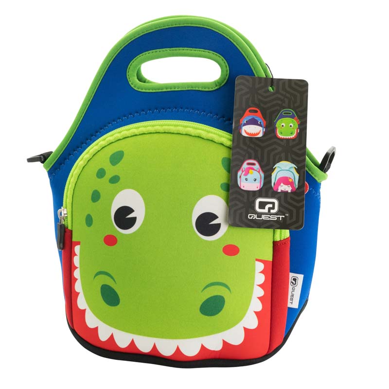 Quest Neoprene Lunch Bag Dino - Blue / Green