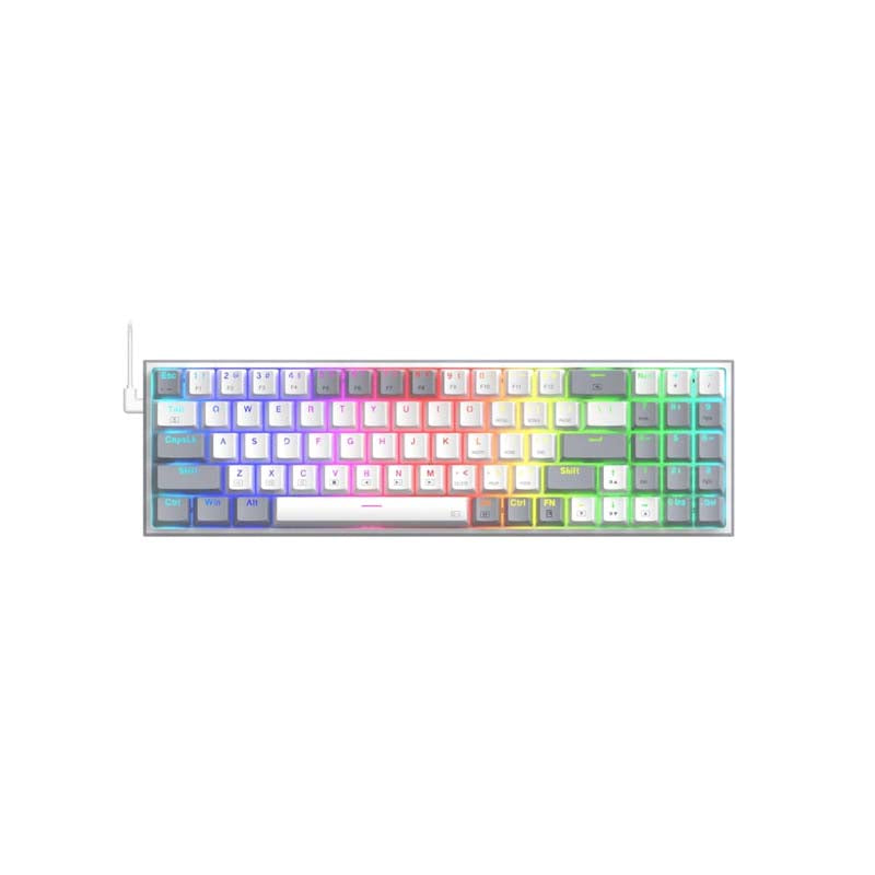 Redragon K628 Pollux 75% RGB Mechanical Keyboard - White / Grey