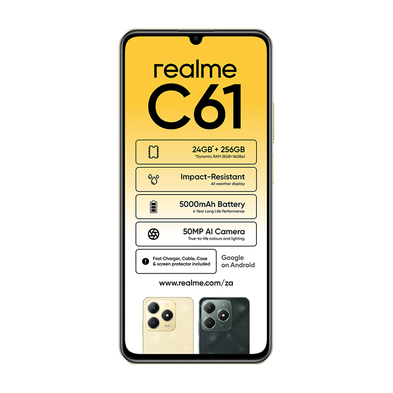 Realme C61 4G Dual Sim 256GB - Gold - Gold