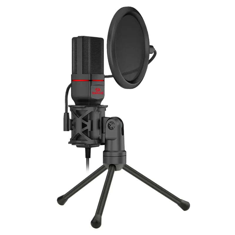 Redragon 3.5mm Aux Gaming Mic and Tripod - Black - Black