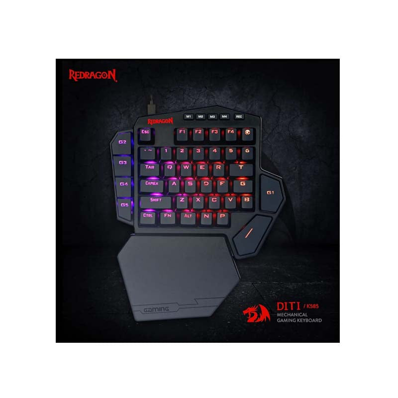 Redragon Diti Elite Pro RGB 40% Wireless Mechanical Gaming Keyboard - Black - Black