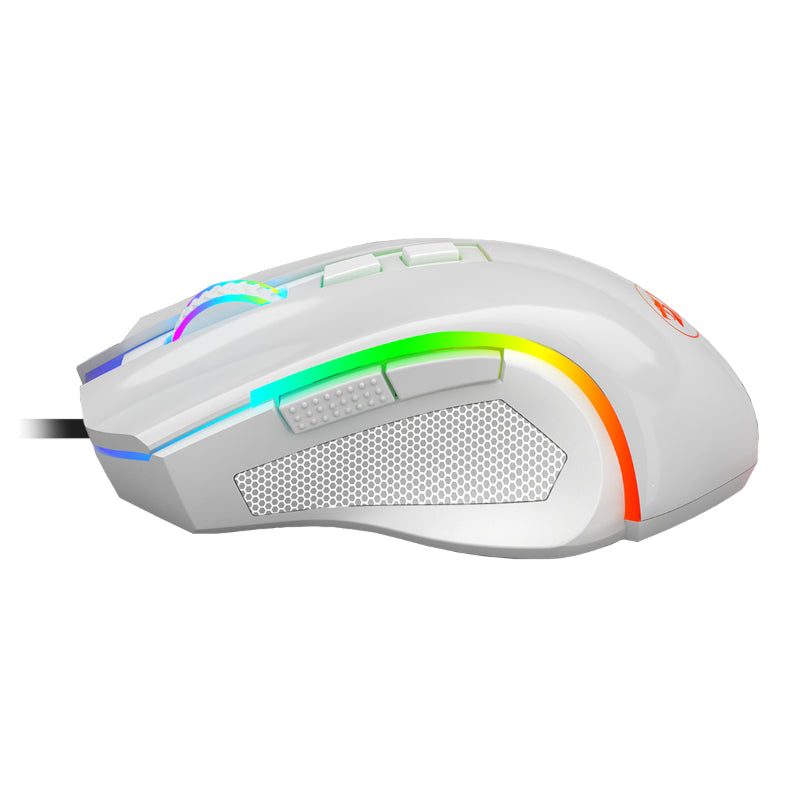 Redragon Griffin 7200Dpi Wired Gaming Mouse - White - White