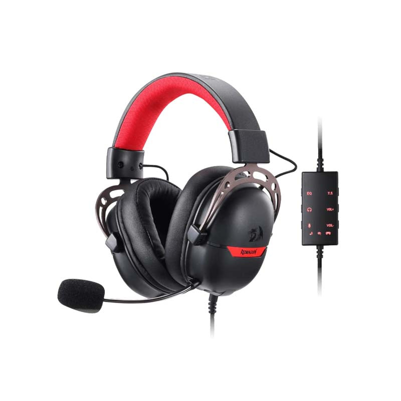 Redragon H376 Aurora 7.1 USB Wired Gaming Headset - Black - Black
