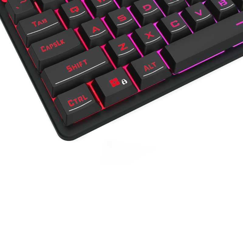 Redragon K521 Upgrade Rainbow LED 104-Key Membrane Gaming Keyboard - Black