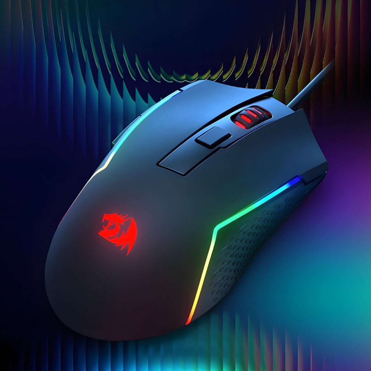 Redragon M616 TRIDENT 10000DPI RGB Gaming Mouse - Black - Black