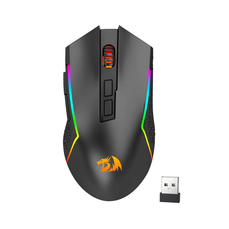 Redragon M693 Trident PRO 8000 DPI Wireless RGB Gaming Mouse - Black - Black
