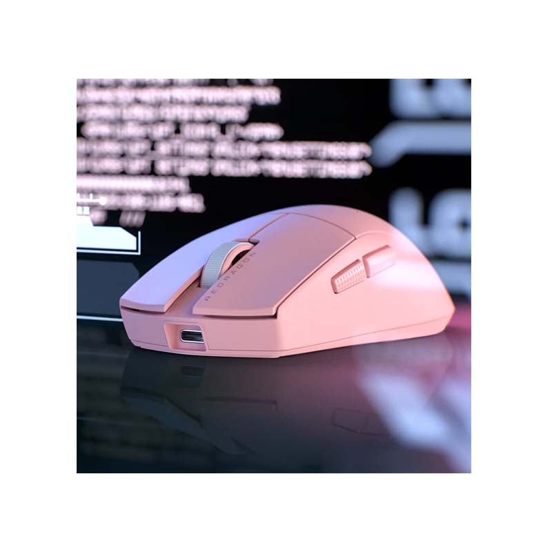 Redragon M916P Pro 1K 3-Mode Wireless Gaming Mouse - Pink - Pink