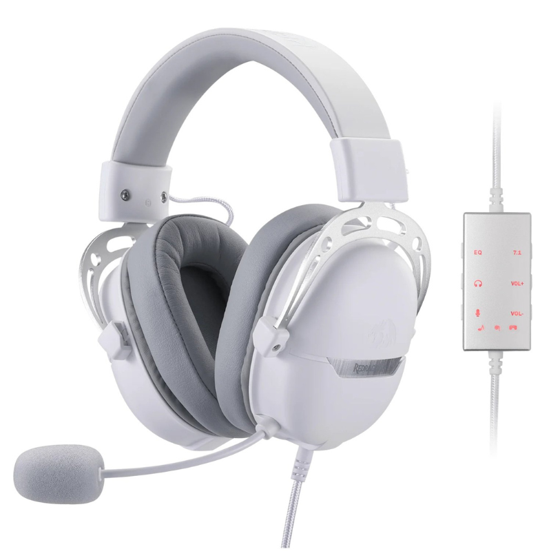 Redragon Over-Ear AURORA Gaming Headset - White - White