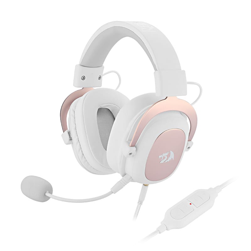 Redragon Over Ear Zeus 2 USB Gaming Headset - White - White