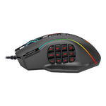 Redragon Perdiction 4 RGB MMO Ergo Wired Gaming Mouse - Black - Black
