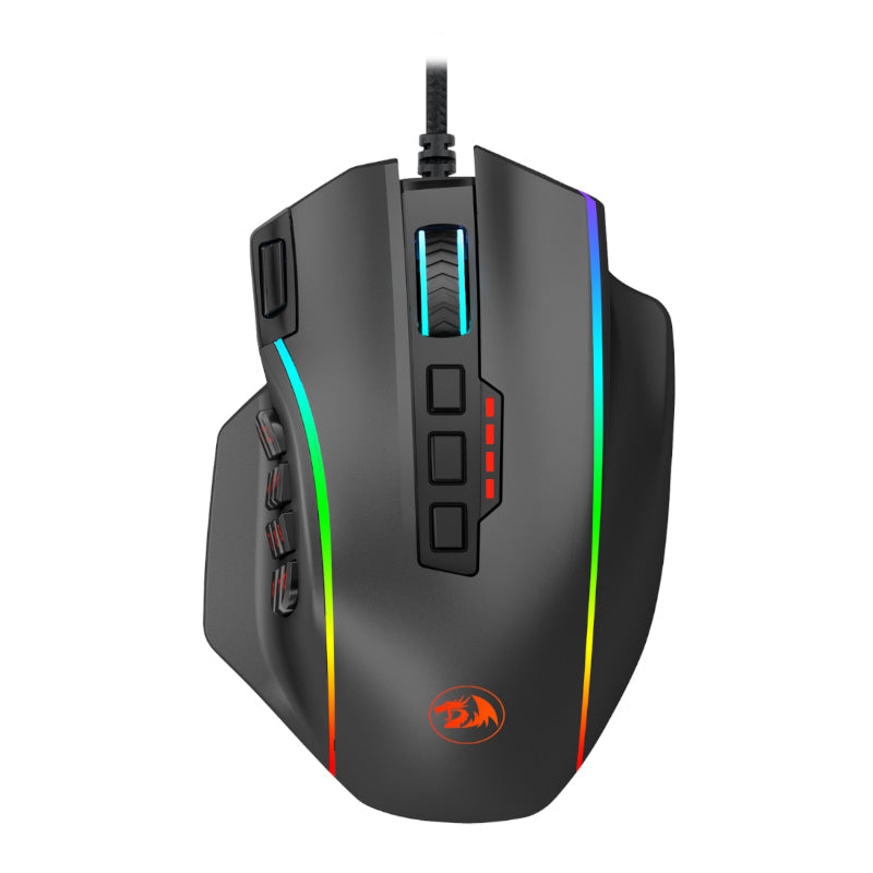 Redragon Perdiction 4 RGB MMO Ergo Wired Gaming Mouse - Black - Black