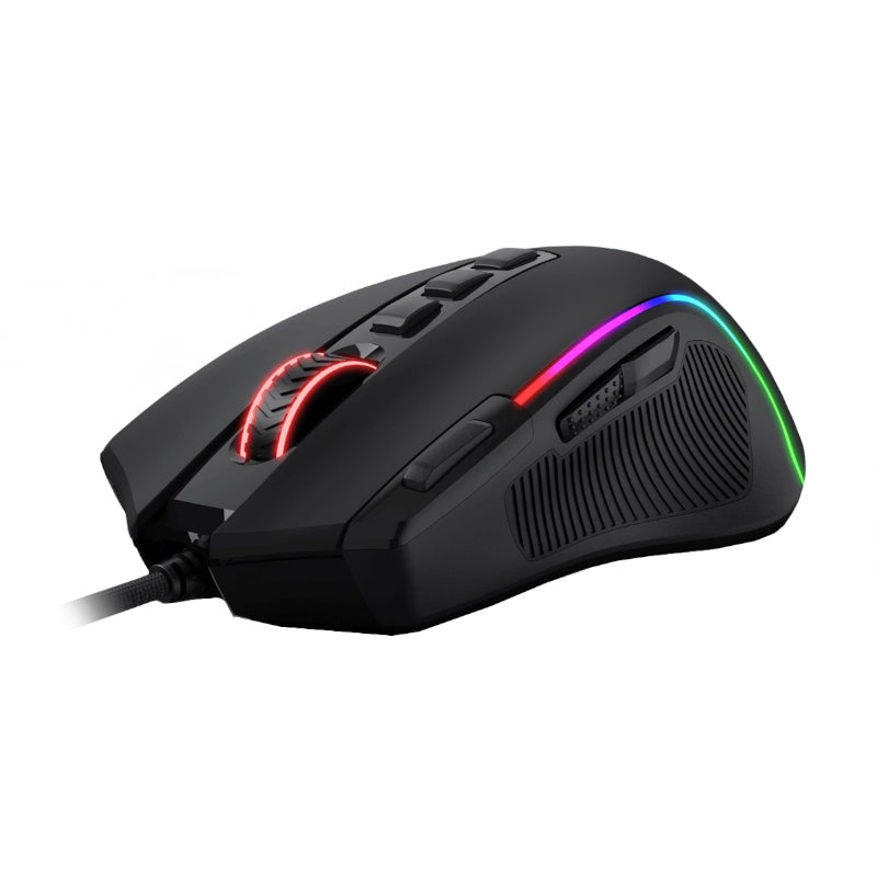 Redragon Predator 4000Dpi RGB Ergo Wired Gaming Mouse - Black - Black