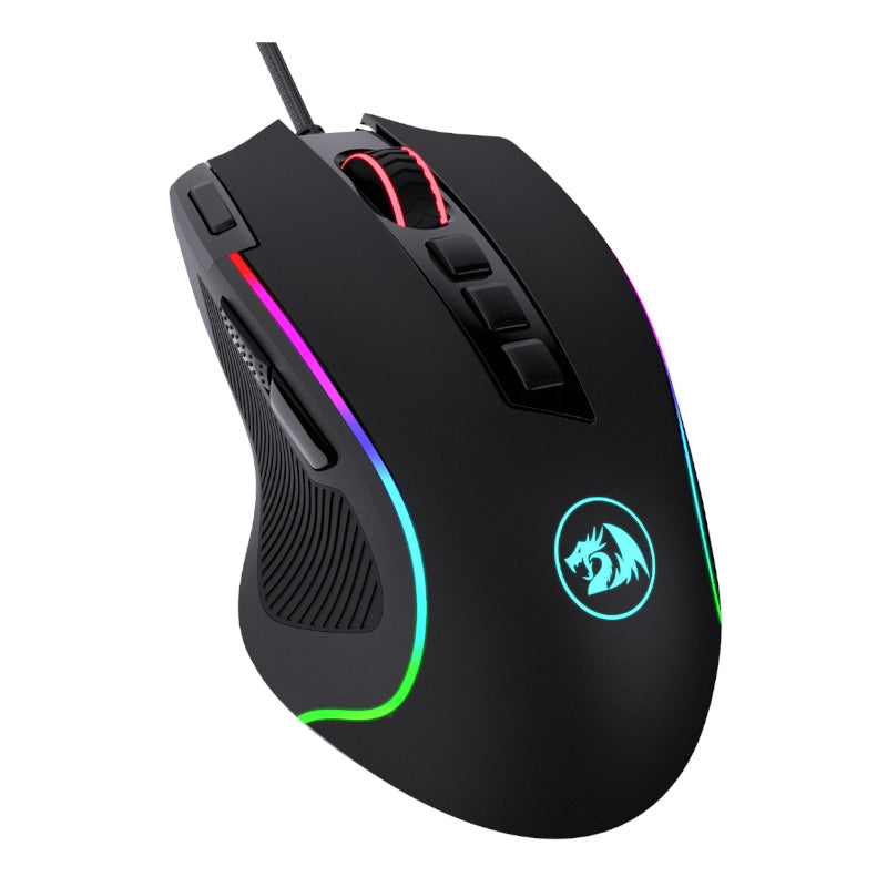 Redragon Predator 4000Dpi RGB Ergo Wired Gaming Mouse - Black - Black