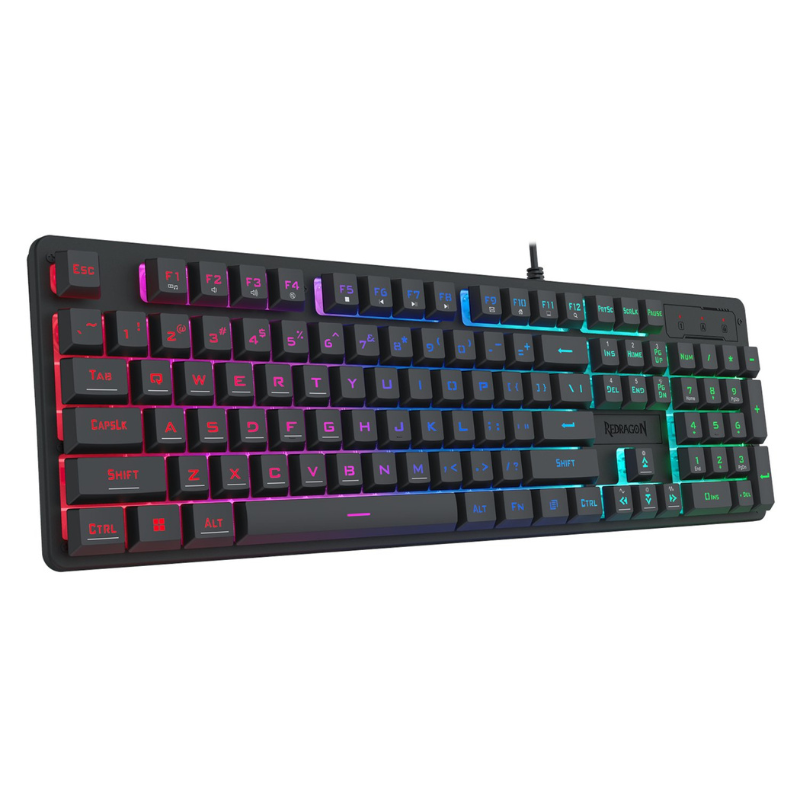 Redragon S107 RGB Gaming Essentials Wired Gaming Keyboard and Mouse Bundle - Black