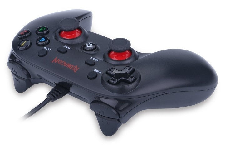 Redragon Saturn Wired X/D-input (Digital/Analog) PC Controller - Black - Black