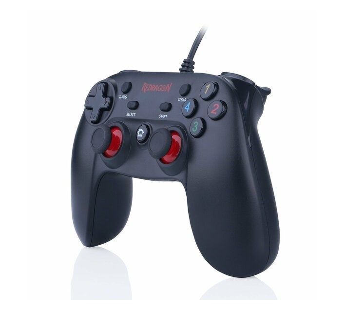Redragon Saturn Wired X/D-input (Digital/Analog) PC Controller - Black - Black
