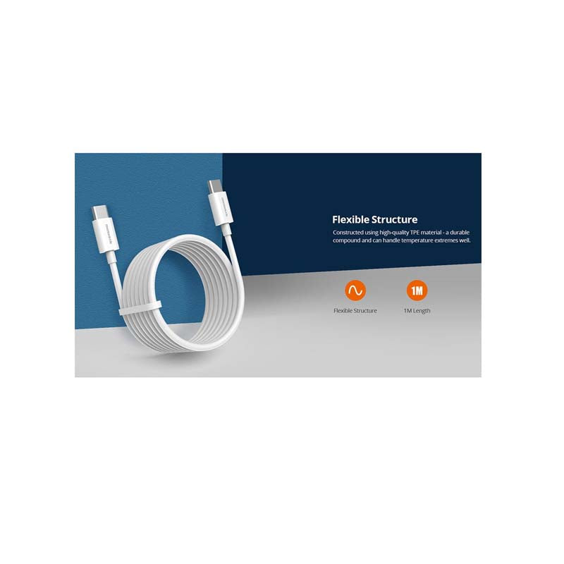 Riversong Lotus 08 Type C to Type C Cable 60W - White - White