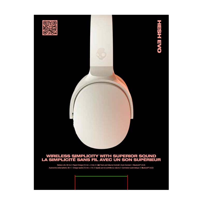 Skullcandy Hesh Evo Wireless Headphones - Bone / Orange
