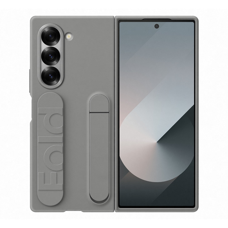 Samsung Galaxy Z Fold6 Silicone Standing Case with Strap - Grey