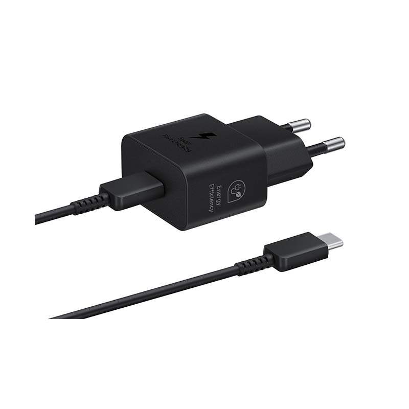 Samsung Galaxy 1 Port GAN Travel Adapter 25W with Cable - Black - Black