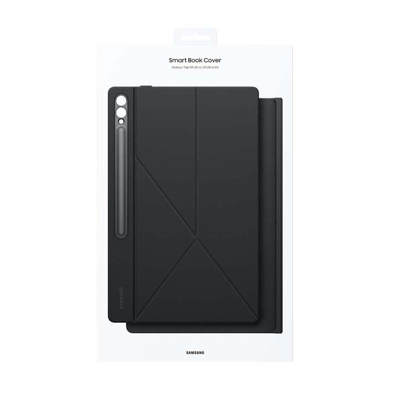 Samsung Galaxy Tab S10 Ultra / S9 Ultra Smart Book Cover - Black - Black