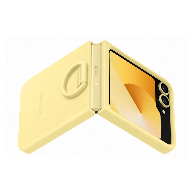 Samsung Galaxy Z Flip6 / Flip7 FE Silicone Case with Ring - Yellow - Yellow