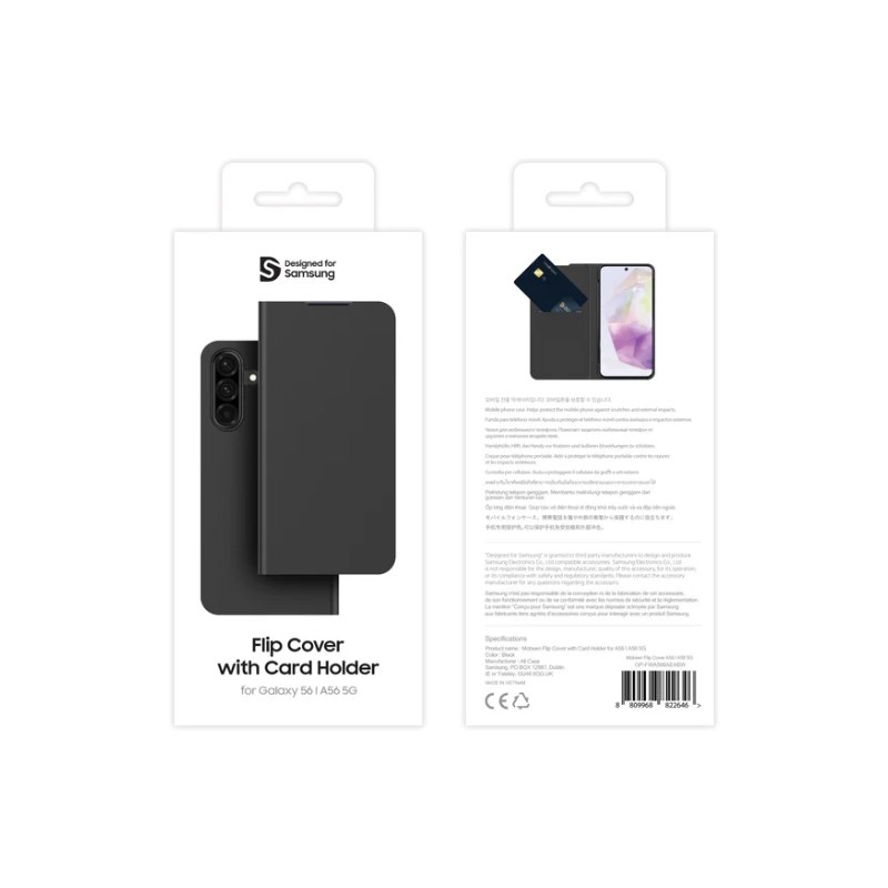 Samsung Mobeen Samsung Galaxy A56 Flip Case - Black - Black