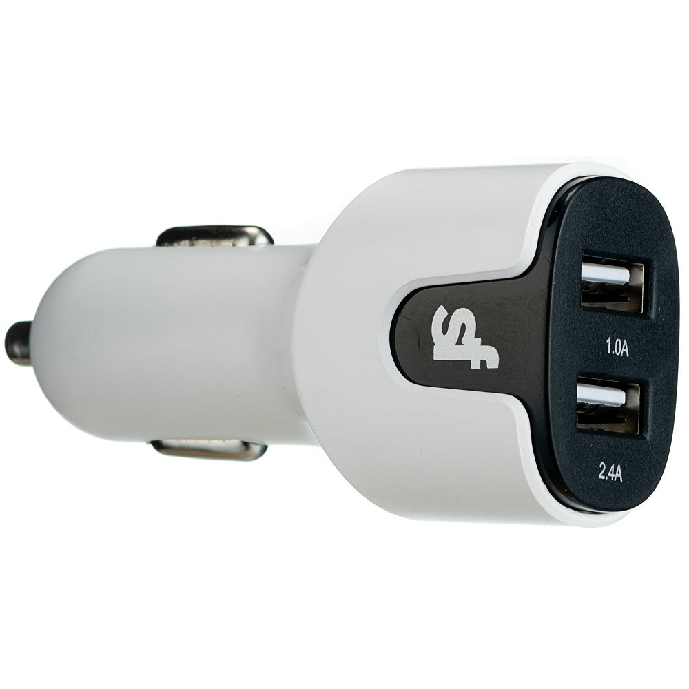 Superfly 3.4A Dual Type C Car Charger - White