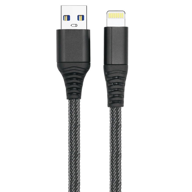 Supa Fly Tough Cable  USB A To Lightning Charge And Sync 1.5m Cable - Black