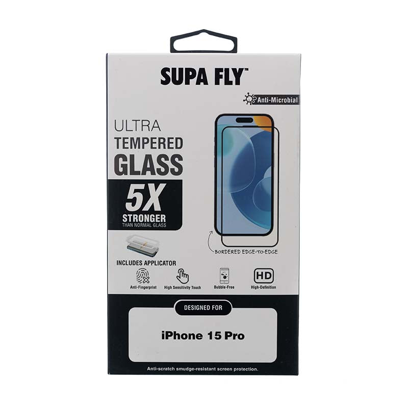 Supa Fly Apple iPhone 15 Pro Ultra Tempered Glass Screen Protector with  Applicator