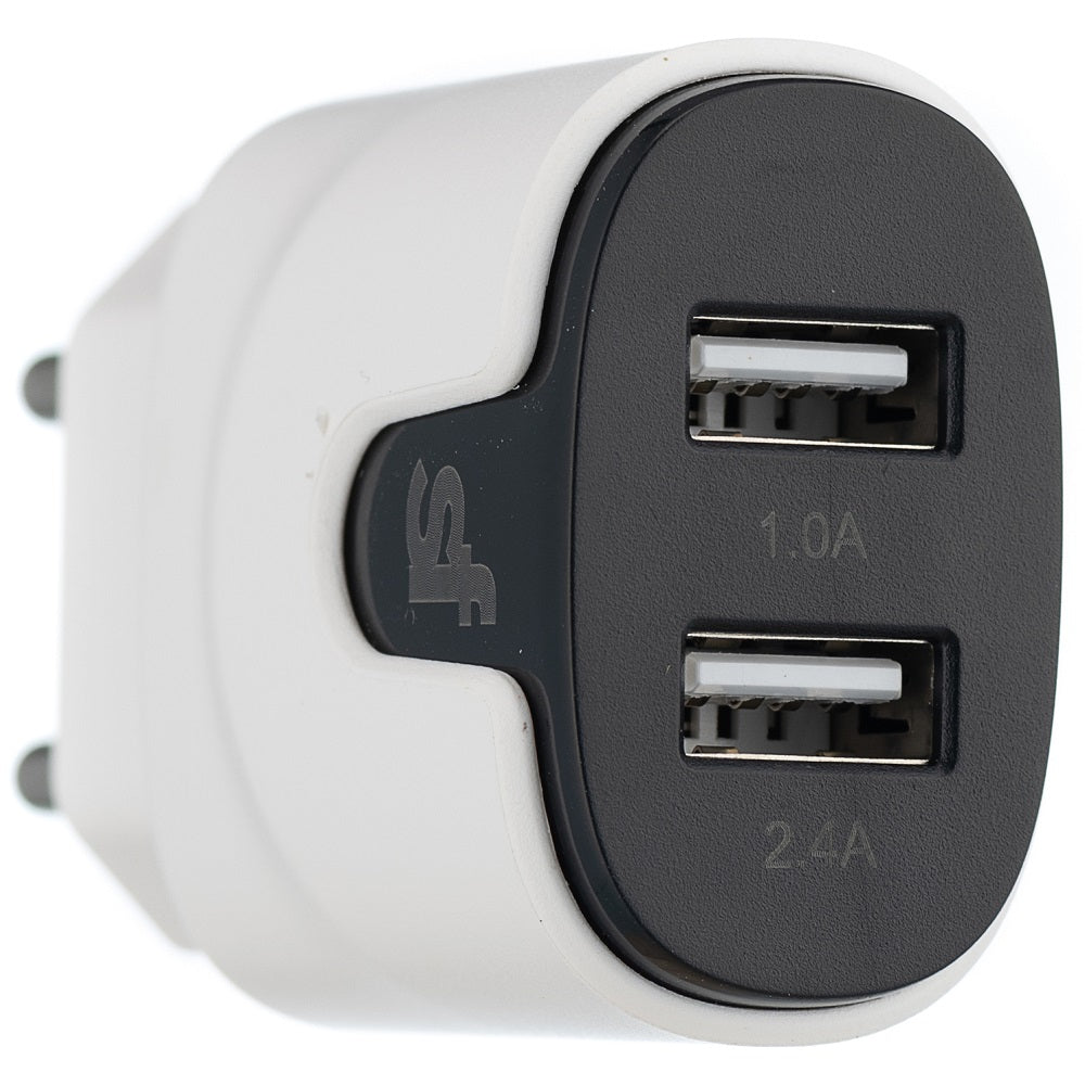 Superfly 3.4A Dual Usb Micro Wall Charger - White