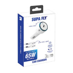 Supa Fly 65W Car Charger With Type C Cable - White