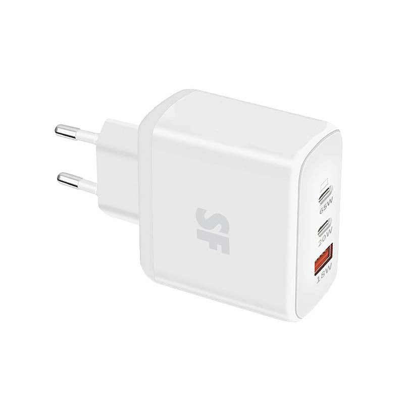 Supa Fly 65W GAN Wall Charger with Type C Cable - White