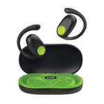 Supa Fly Air Conduction Earbuds with Ear Hook - Black / Green